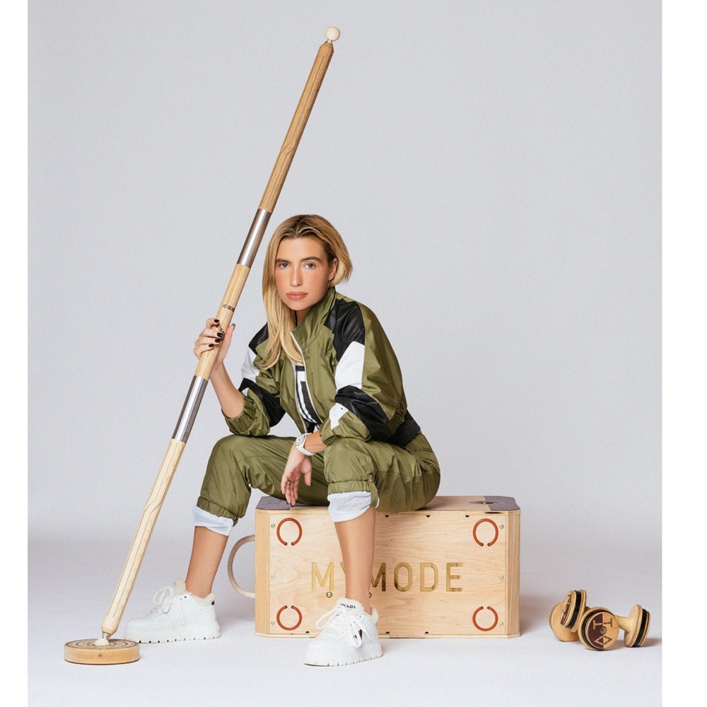 Micro Crop Color Blocked TA Track Jacket